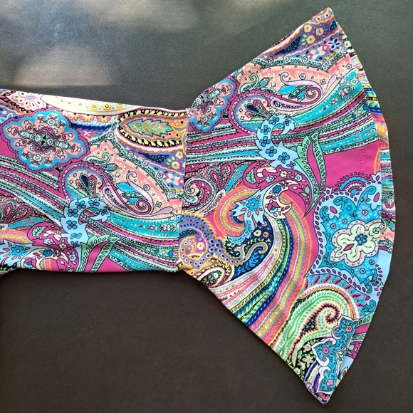 Tommy Hilfiger Multicolor Paisley Sheath Dress Bell Sleeve Above Knee Size 12 - Picture 4 of 6